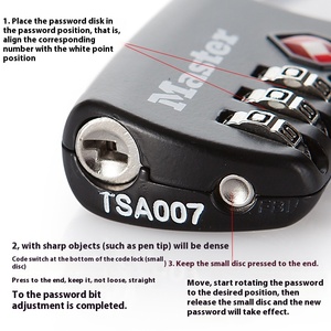 <span class=keywords><strong>Tsa</strong></span> nhỏ tùy chỉnh Combi khóa kéo Rod mã Hành lý ổ khóa cho du lịch Ba lô tổng thể kết hợp khóa - Product Image 3