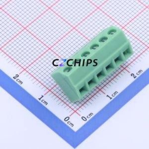 KF127S-3.5-6P Screw Terminal Block Through hole Component (THT),P=3.5mm Connector 1x6P 3.5mm Green Through Hole - Product Image 1