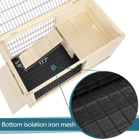 Cage en bois de haute qualité pour lapins, chiens et chats, avec plateau, pour l'intérieur