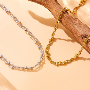 Bowknot Necklace Gold Silver Color Stainless Steel Chain Pendant Jewelry Gift Fashion Elegant Retro Style - Product Image 2