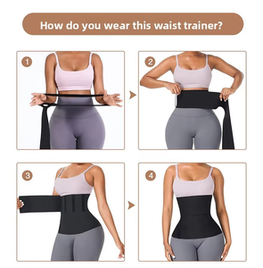Ceinture <span class=keywords><strong>de</strong></span> maintien sportive extensible 2026 pour femme, <span class=keywords><strong>bande</strong></span> amincissante pour ventre plat et protection abdominale - Product Image 4