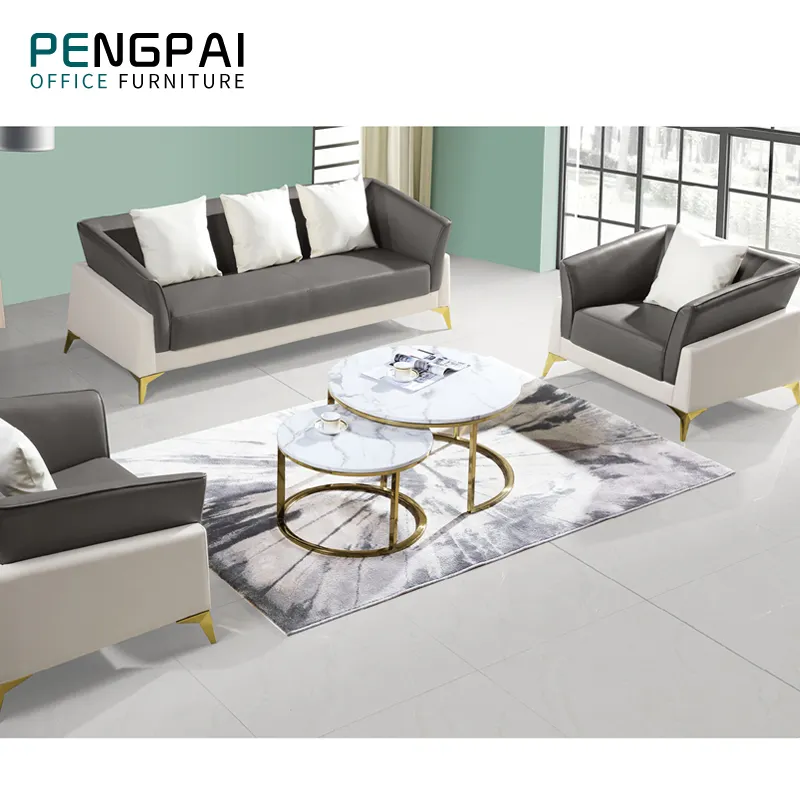 PENGPAI Terbaru Pengunjung Perabot Kantor Modern Sofa Set untuk Kantor Mewah