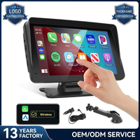 Écran de voiture sans fil CarPlay Android pour voiture, écran portable IPS CarPlay de 7 pouces et prise en charge du lien miroir sans fil BT, OEM/ODM