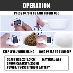 Cuchara medidora de alimentos, báscula de cocina para perros y mascotas, taza extraíble para gatos, cuchara de peso, comida horneada Digital con pantalla LCD - Product Image 4