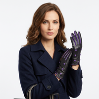 Nouveauté : Gants en cuir élégants et unis à doigts entiers, confortables, décontractés, respirants, doublure en cachemire, unisexe, quatre saisons