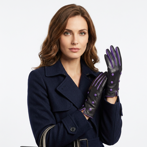 Nouveauté : Gants en cuir élégants et unis à doigts entiers, confortables, décontractés, respirants, doublure en cachemire, unisexe, quatre saisons - Product Image 1