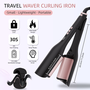 2 Thùng tóc sâu Waver sóng bãi biển uốn sắt LCD gốm uốn Cây Đũa phép điện tóc crimper beachy vẫy Cây Đũa phép tóc sắt - Product Image 2