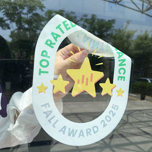 Pegatinas adhesivas estáticas de inyección de tinta, ventana imprimible, Pvc estático de vinilo adhesivo, ventana troquelada transparente negra, adhesivos estáticos para publicidad - Product Image 5