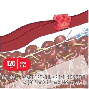 Bolsas deslizantes desechables de PE para congelación de alimentos, tipo supermercado, con válvula, tecnología Power Shield mejorada, bolsas de plástico de gran resistencia - Product Image 4