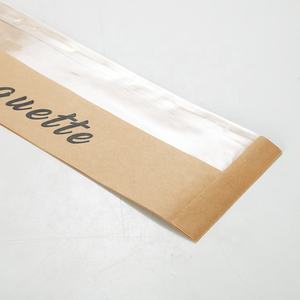 ถุงขนมปังกระดาษคราฟท์เป็นมิตรต่อสิ่งแวดล้อมพร้อมหน้าต่างบรรจุภัณฑ์แบบบาแกตต์ฝรั่งเศสพิมพ์ลายแบบกำหนดเองสำหรับเบเกอรี่ - Product Image 2