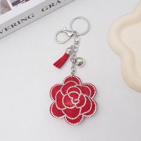 Gantungan Kunci Berlapis Rhinestone Motif Bunga Plum, Aksesoris Tas Lucu, Liontin Mobil, Gantungan Kunci Bunga Cantik