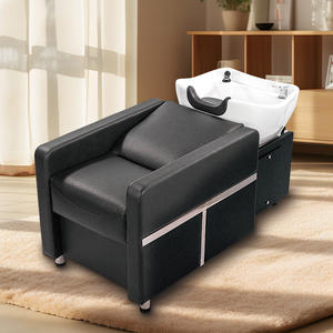 High-End Semi-<b>Reclining</b> Ceramic Deep Basin Shampoo <b>Chair</b> for <b>Beauty</b> Salons Hair Salons and Barber Shops - Product Image 1