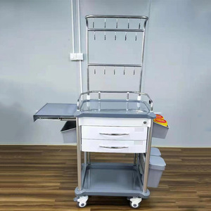Chariot médical robuste en ABS pour hôpital, avec plusieurs tiroirs et roulettes, en matériau ABS - Product Image 3