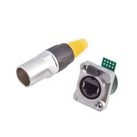 Conector RJ45 de Ángulo Recto para Montaje en Panel, Enchufe Cuadrado de Pared IP68 con Cable, Conector RJ45 Impermeable
