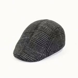 Gorra de boina retro a cuadros para mujer, estilo casual, para primavera y otoño, para mujer de mediana edad y mayor, ideal para fiestas en la playa, alta calidad, venta al por mayor. - Product Image 3