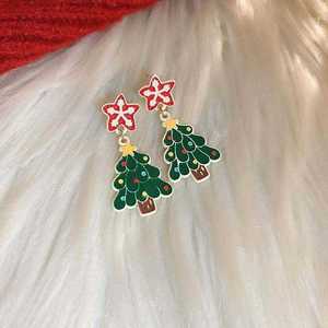 Noël arc perle bonhomme de neige arbre de noël boucles d'oreilles goujons simples tempérament lumière luxe haut sens goujons - Product Image 2