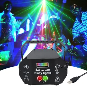 RGBW LED Mini Discoteca Lazer Luz Dj Strobe Decorações de Natal feixe de luzes para festas de dança em casa Bar Karaokê