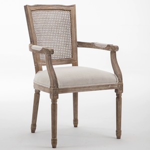 <span class=keywords><strong>Chaise</strong></span> de salle à manger <span class=keywords><strong>Louis</strong></span> moderne de haute qualité avec siège rembourré confortable et dossier élégant en canne de bambou - Product Image 4