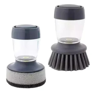 LK234 Automatic Liquid Dispenser Cleaner Palm Sponge Dish Cleaning Brush Pot Dishwashing Brush Kitchen Soap Dispenser Brush