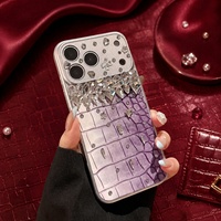 Étui de téléphone en cuir synthétique effet crocodile, luxe, antichoc pour iPhone