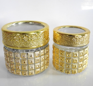 Lọ Thủy Tinh Sang Trọng Tay Áo Và Nắp Trang Trí Màu Sắc Để Đựng Nghệ Tây Và Lọ Đóng Hộp Thực Phẩm Hộp Đựng Thực Phẩm Với Các Loại - Product Image 1