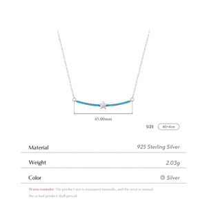 Collar de cadena de eslabones elegante con estrellas Vintage, colgante de turquesa de Plata de Ley <span class=keywords><strong>100</strong></span>% 925 para mujer, joyería de regalo de Navidad - Product Image 2
