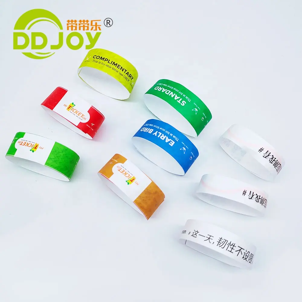 Personnalisé Pas Cher Événements Imprimable Bracelet à Usage unique Résistant À la Déchirure De Papier Tyvek Bracelet