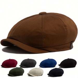 Casquette Gavroche Rétro Printemps-Automne 6 Panneaux en Coton pour Femme et Homme – Chapeau Décontracté Tendance Couleur Unie - Product Image 1