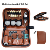 Kit d'accessoires de golf en cuir PU multifonctionnel de grande capacité Sac à outils de transport facile Caractéristiques portables-Accessoires de golf non inclus