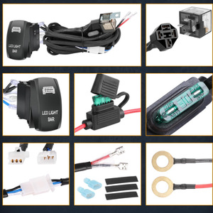 <b>Led</b> <b>Light</b> <b>Bar</b> Relay Wiring Harness 12V DC With Rocker Switch For Upgrade Retrofit - Product Image 4