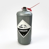 Origine Shandong. Bidons en acier laminé à froid de haute qualité de la marque HY, capacité 2,8 L, diamètre 13 cm/haut 31 cm, pour liquides d'extraction aurifère