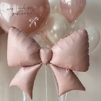 Ensemble de ballons en forme d'ours en peluche rose, ballons en aluminium en forme de cœur rose, adaptés aux fêtes d'anniversaire, à la Saint-Valentin
