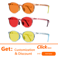 Montura TR90 de Color de moda de alta calidad, lentes rojas, naranjas y amarillas, montura óptica Unisex, gafas antiluz azul para niños