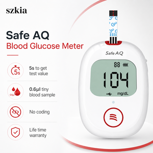 Moniteur de glycémie Sinocare Safe AQ Voice 5s sans code avec voix anglaise et indicateur LED, kit de test du diabète avec échantillon de 0,6 μL - Product Image 2