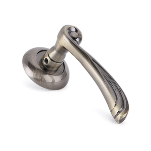 Poignée de porte européenne en aluminium laiton antique sur roseau, levier d'intérieur moderne avec ensemble de serrure pour porte en bois, maison et projets - Product Image 4