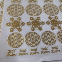 Autocollant de transfert logo personnalisé en vinyle UV or fin, autocollant en feuille de nickel métallique électroformé