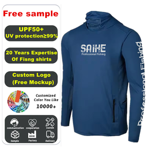 Bán Buôn Ropa De Pesca Tùy Chỉnh Người Đàn Ông Của Hiệu Suất Áo Nhanh Chóng Khô UV Bảo Vệ UPF 50 Không Thấm Nước Đội Mũ Trùm đầu Câu Cá Áo Sơ Mi - Product Image 1