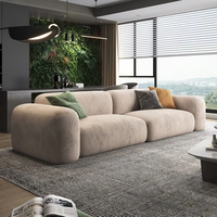Canapé d'Angle Modulable de Luxe Scandinave 3 Places, Ensemble de Canapé en Tissu Convertible, Meuble de Salon en Forme de L, Modèle Velours
