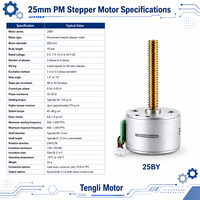 Motor paso a paso Tengli 25BY PM de 25 mm, 5 V, 12 V, 24 V, 275 G-cm, versión de alto torque, conector de pin FPC para válvula de enfoque de cámara