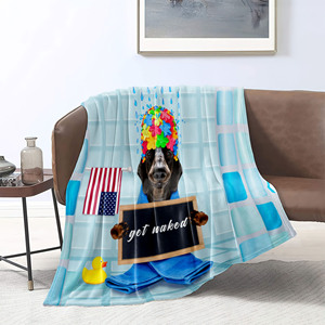 OEM&ODM Schattig Hondenprint Flanellen Fleece Dekbed voor Bank Kinderen Superzacht Cartoon Huisdier Design Aangepaste Maat Logo Alle Seizoenen Gebruik - Product Image 2