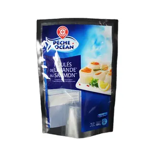 Sellado al vacío impreso personalizado ziplock, embalaje de alimentos congelados, bolsa de embalaje con sello térmico