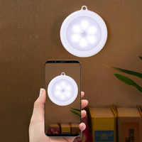 Veilleuse LED sans fil de style moderne Aimant mural à coller Alimenté par batterie Ombre blanche Armoire Éclairage de placard Utilisation dans la chambre