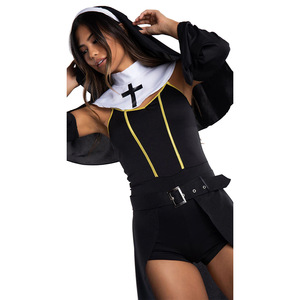 Costume <span class=keywords><strong>da</strong></span> <span class=keywords><strong>Suora</strong></span> <span class=keywords><strong>Sexy</strong></span> per Donna Adulta, Set in Poliestere per Halloween, Carnevale e Feste in Maschera - Product Image 6