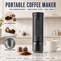 Machine à café portable à capsules avec logo personnalisé, 20 bars, crème riche, auto-chauffante, expresso, mini, charge USB, batterie 7800 mAh
