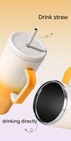 Vaso de 40oz con asa, nuevo diseño, impresión personalizada, termo, doble pared, promoción, venta, boca ancha, tazas de acero inoxidable aisladas
