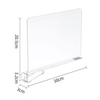 8 paquets de séparateurs d'espace transparents en acrylique transparent pour étagères de placard