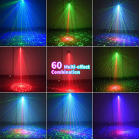 Ihomemix - Mini Láser USB Rojo y Verde, Mini Luz LED para Fiestas, Discotecas, DJ, Proyector Inteligente de 4 Haces