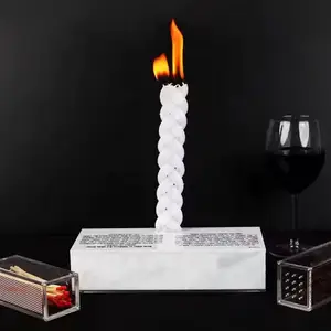 Judaica lucite havdalah thiết lập 4 trong 1 với hộp lưu trữ với văn bản & người giữ ngọn nến, phù hợp với hộp, besomim hộp, 2 havdalah nến