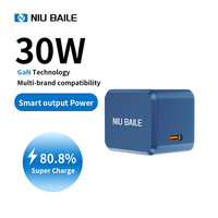 Cargador Rápido Tipo-C NIUBAILE 30W PD3.1/PD3.0, Plegable, Ecológico, Material ABS, Protección OVP/OCP/Sobre carga, Uso Universal