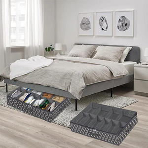 Boîte de rangement pliable pour chaussures K107, forme rectangulaire, visible, en tissu tressé, anti-poussière et anti-humidité, avec couvercle de semelle - Product Image 6